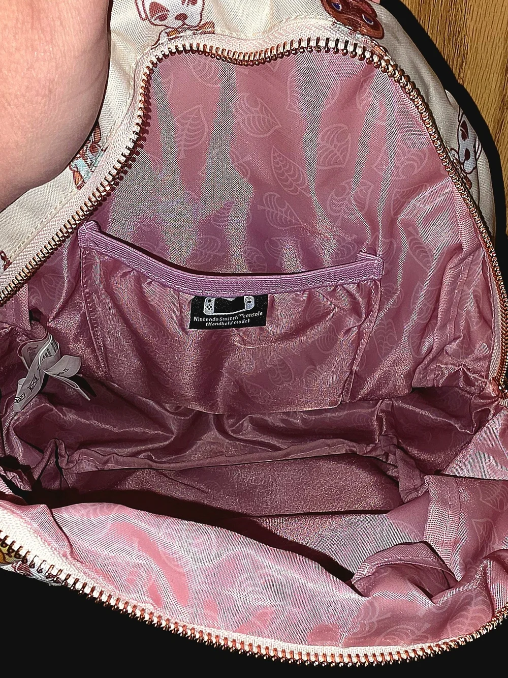 Nintendo Cream Kids Backpack with Pink Straps and Character Print